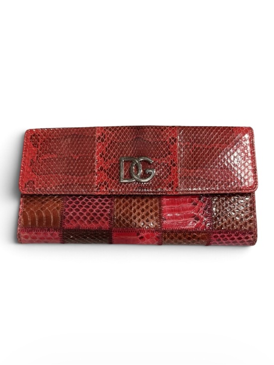 Dolce & Gabbana Handbags - Dolce & Gabbana vintage Red Patchwork Wallet snake embossed leather